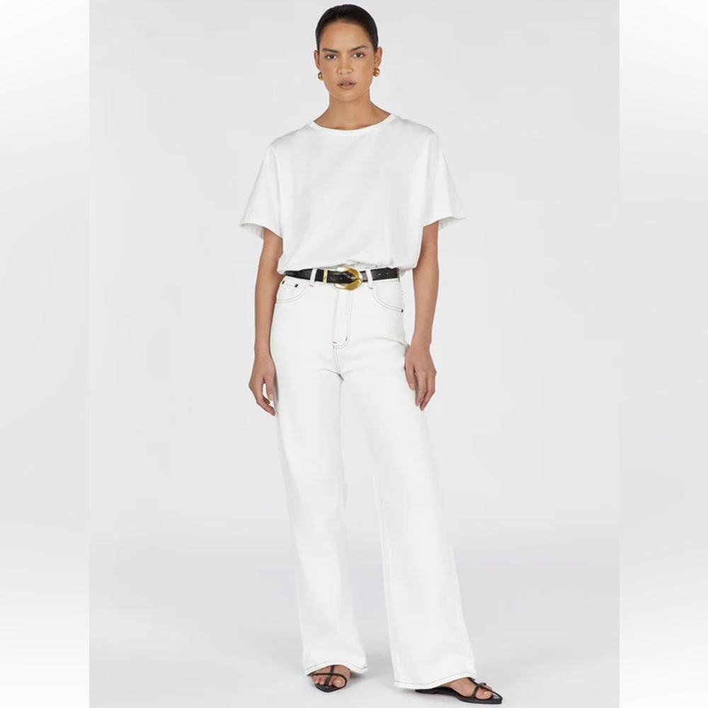 DISSH Alexa Off White High Rise Straight Jean in size 4